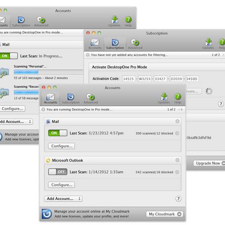 Various DesktopOne screen designs.